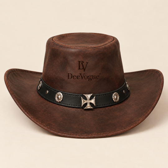 DeVogue Premium Leather Western Cowboy Hat