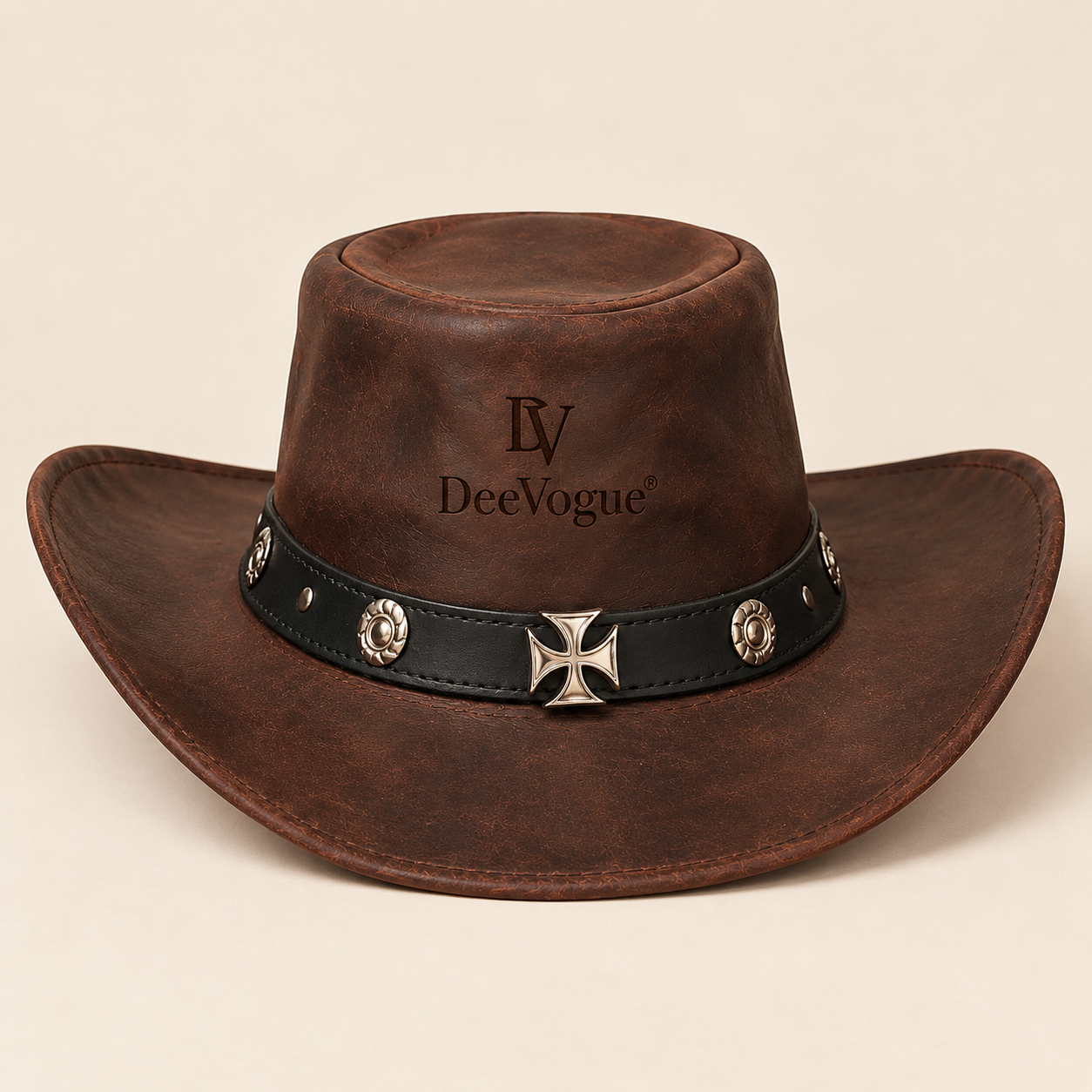 DeVogue Premium Leather Western Cowboy Hat